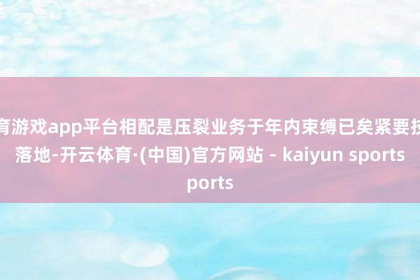 体育游戏app平台相配是压裂业务于年内束缚已矣紧要技俩落地-开云体育·(中国)官方网站 - kaiyun sports