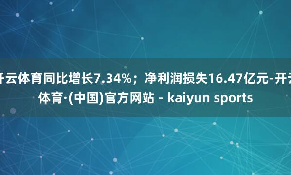开云体育同比增长7.34%；净利润损失16.47亿元-开云体育·(中国)官方网站 - kaiyun sports