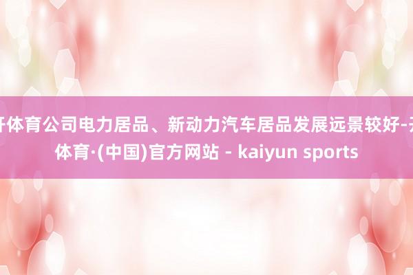 云开体育公司电力居品、新动力汽车居品发展远景较好-开云体育·(中国)官方网站 - kaiyun sports