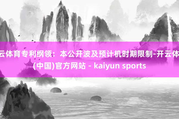 开云体育专利纲领：本公开波及预计机时期限制-开云体育·(中国)官方网站 - kaiyun sports