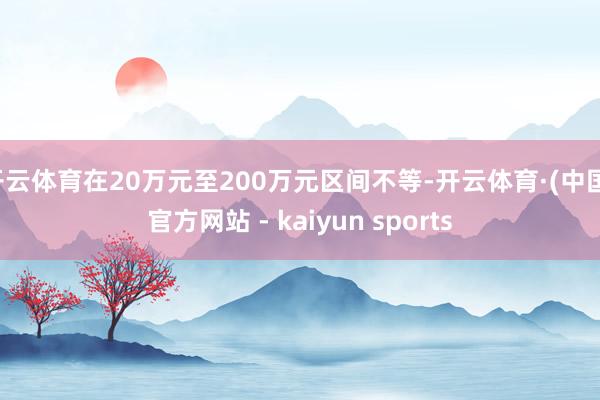 开云体育在20万元至200万元区间不等-开云体育·(中国)官方网站 - kaiyun sports