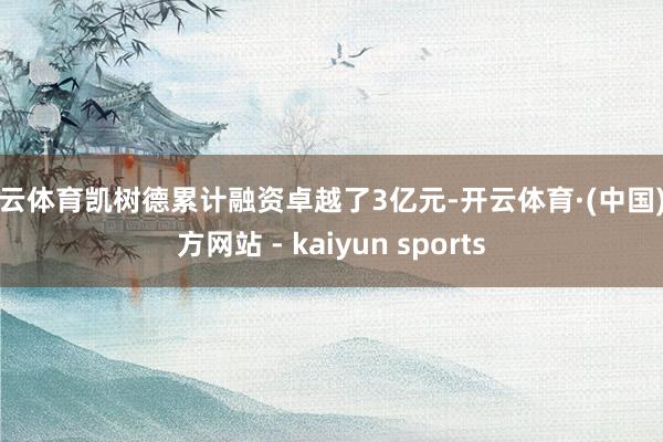 开云体育凯树德累计融资卓越了3亿元-开云体育·(中国)官方网站 - kaiyun sports