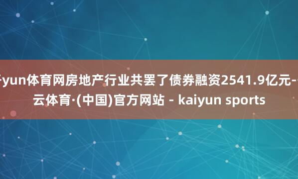 开yun体育网房地产行业共罢了债券融资2541.9亿元-开云体育·(中国)官方网站 - kaiyun sports